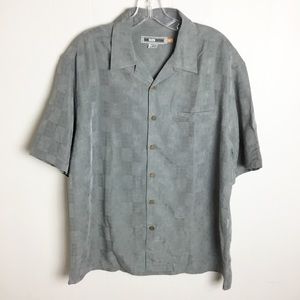 Vintage Quicksilver Gray Button Down Mens Shirt Size M Hawaii Style